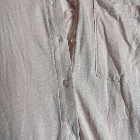 Cuyana Peach Pink Pajama Top Button Front Size S M - Picture 3 of 7